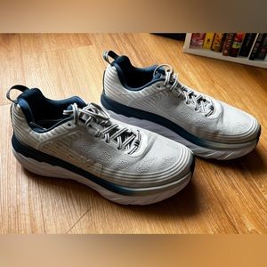 Blue and gray women’s Hokas